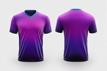 Wall Mural - purple jersey template for team club, jersey sport, front and back, Tshirt mockup sports jersey template design for football soccer, racing, gaming, sports jersey