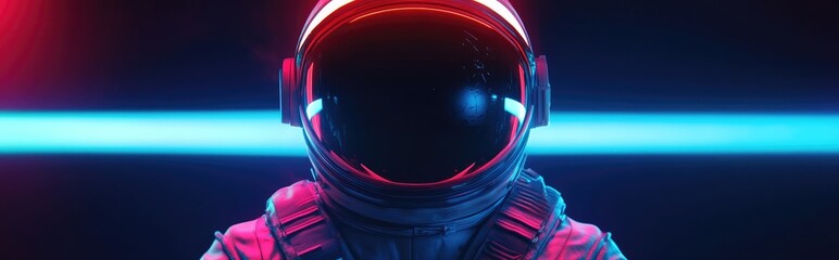 Aufkleber - A portrait of a futuristic astronaut in a space suit illustrated in 3D cartoon rendering