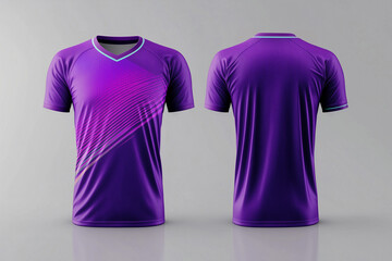 Poster - purple jersey template for team club, jersey sport, front and back, Tshirt mockup sports jersey template design for football soccer, racing, gaming, sports jersey