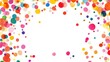 © -Quantum Pixels- - Colorful confetti border with a white frame Cool toned dots for festive celebrations Isolated border exuding joy Creative horizontal background featuring hand painted polka dots