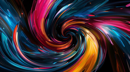 Wall Mural - Vibrant and dynamic swirl of colorful lights creating an abstract vortex, symbolizing energy and creativity in motion.