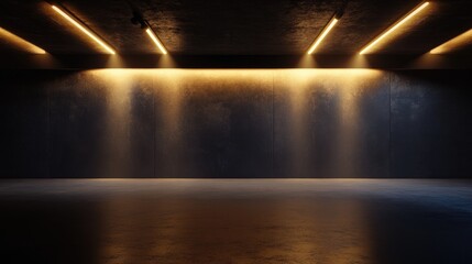 Aufkleber - 3D rendering of a dark background illuminated by overhead lighting