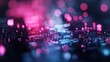 © Monchisa - Neon Glitch Symphony, an abstract digital artwork featuring vibrant neon colors, dynamic light patterns, and a captivating glitch effect that creates a mesmerizing visual experience.