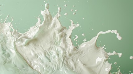 Sticker - Milk splash against green