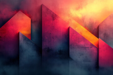 Poster - Abstract geometric patterns with vibrant gradients as a digital art background,