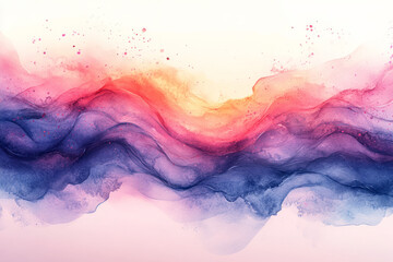 Poster - A digital watercolor splash with soft blending colors, perfect for creative backgrounds,