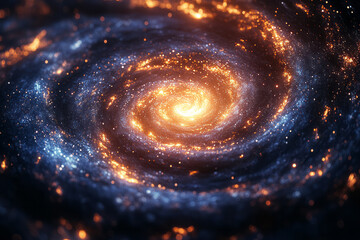 Wall Mural - A cosmic swirl with bright stars and galaxy patterns, ideal for a celestial digital backdrop,