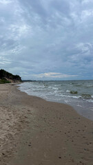 Waves on the Baltic Sea coast. Latvia