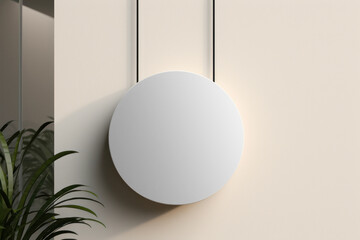 Poster - Modern round wall mirror  png mockup, transparent design