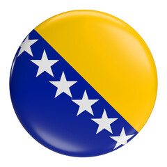 Wall Mural - Bosnia and Herzegovina round flag icon with transparent background