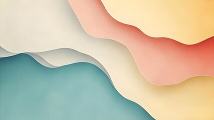 Sticker - Abstract Background with Soft Waves in Pastel Colors