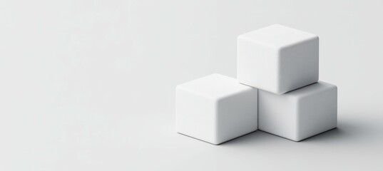 Three 3D cube on white background Generative AI technology.	
