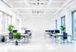 © Dzikrul Husnani - Blur focus of White open space office interior can be used as background, ai