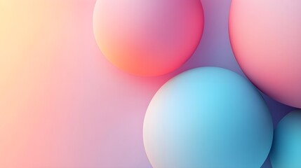 Wall Mural - Abstract Pastel Background with Spheres & Gradient