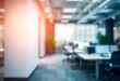 © Dzikrul Husnani - Blurred empty open space office. Abstract light bokeh at office interior background for design, ai