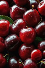 Wall Mural - red cherries background