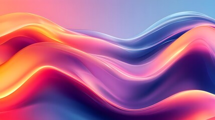 Sticker - Abstract Wavy Background - Pink, Blue, Orange, Purple