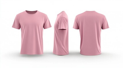 Canvas Print - Pink T-Shirt Multiple Views Generative AI