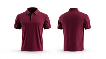 Canvas Print - Burgundy Polo Shirt Mockup Generative AI