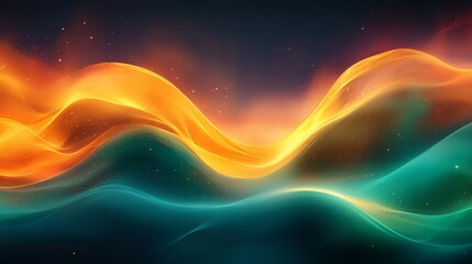 Wall Mural - Abstract Gradient Waves with Fiery Colors Generative AI