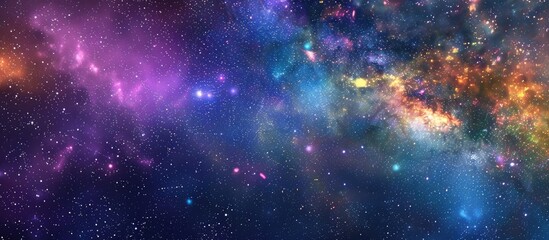 Wall Mural - night sky filled with colorful stars and the milky way galaxy background of the starry sky with a pa