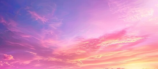 Poster - Vivid gradient colors paint the sunset sky creating a unique sky texture forming an abstract nature background with copy space image