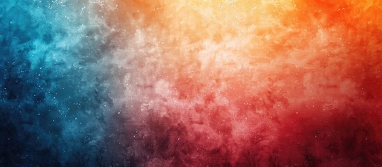 Poster - Horizontal banner featuring a grainy soft gradient abstract background in red orange and blue sunrise colors with a noise effect designed with copy space image