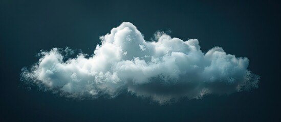 Poster - A white cloud against a dark backdrop creates a visually striking copy space image symbolizing purity elegance and inducing a sense of calm