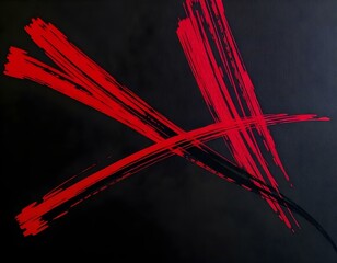 Poster - dark brush strokes background with bold red and black strokes creating a dramatic contrast and intensity create with ai