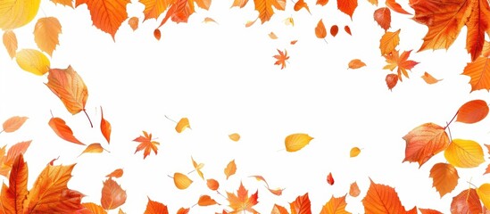 Poster - Frame filled with autumn leaves providing copy space image