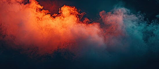 Aufkleber - A vibrant blend of orange and red steam set against a dark backdrop with ample copy space image included