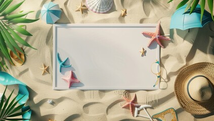 Wall Mural - summer time in beautiful beach background copy space