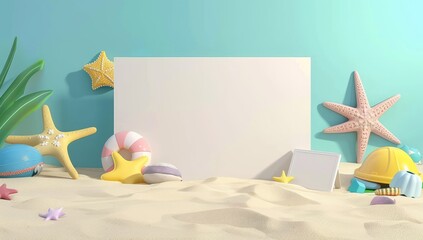 Wall Mural - summer time in beautiful beach background copy space