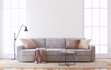 Wall Mural - Beautiful living-room interior. 3d render.