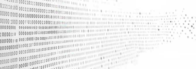 Binary code on white background