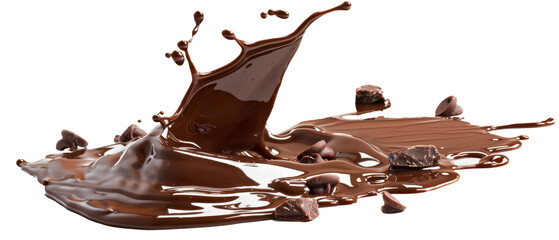 Wall Mural - chocolate splash isolated on transparent