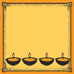 Ornate border with diyas