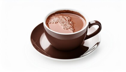 hot chocolate with coffee cup isolated