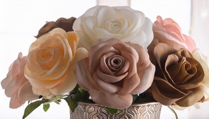 Sticker - artificial roses in vintage theme