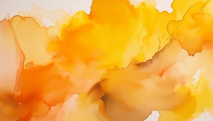 Poster - abstract yellow and orange watercolor background