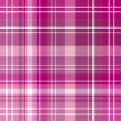 Wall Mural - Seamless pattern in unique pink and white colors for plaid, fabric, textile, clothes, tablecloth and other things. Vector image.