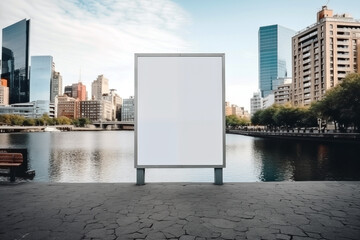 Poster - Blank billboard on a city street. Mock up