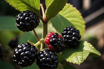 Wall Mural - blackberry on the bush