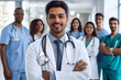 © Aquinass - portrait of male doctor and team smile in the hospital