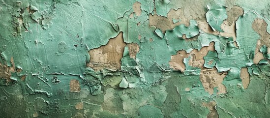 Canvas Print - Grungy green wall plaster texture for design with a copy space image