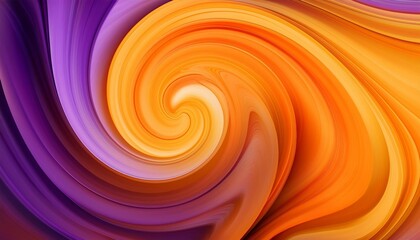 Wall Mural - bright orange purple flowing wavy spiral abstract background generative ai