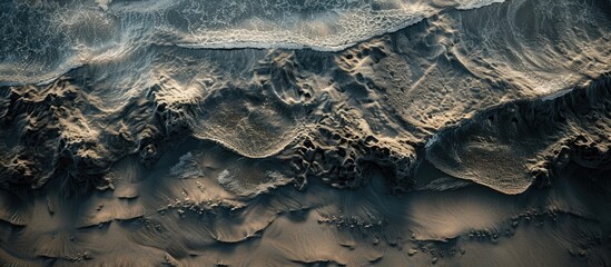 Aufkleber - High quality overhead photo showcasing a rough sandy beach texture for a natural background with room for a copy space image
