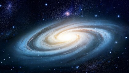 Wall Mural - cosmic background with a spiral galaxy a universe with bright stars