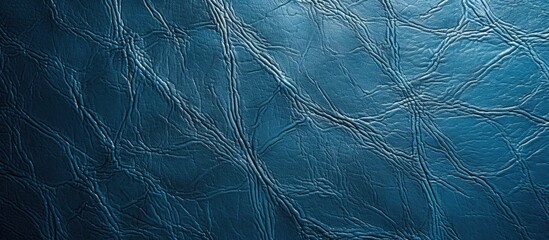 Aufkleber - Close up shot of authentic leather texture on a blue artificial leatherette background with copy space image