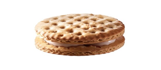 Aufkleber - Close up of a biscuit isolated on a white background with copy space image for a snack concept